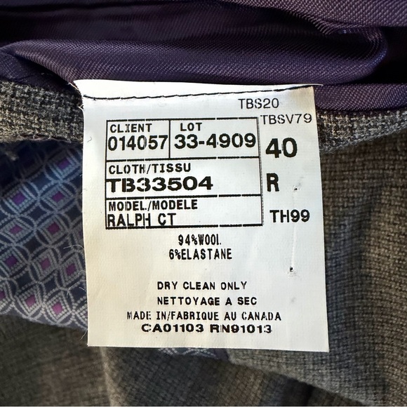 Ted Baker London Ralph CT Gray Wool Blend Blazer Size 40R 41555 - Picture 9 of 10